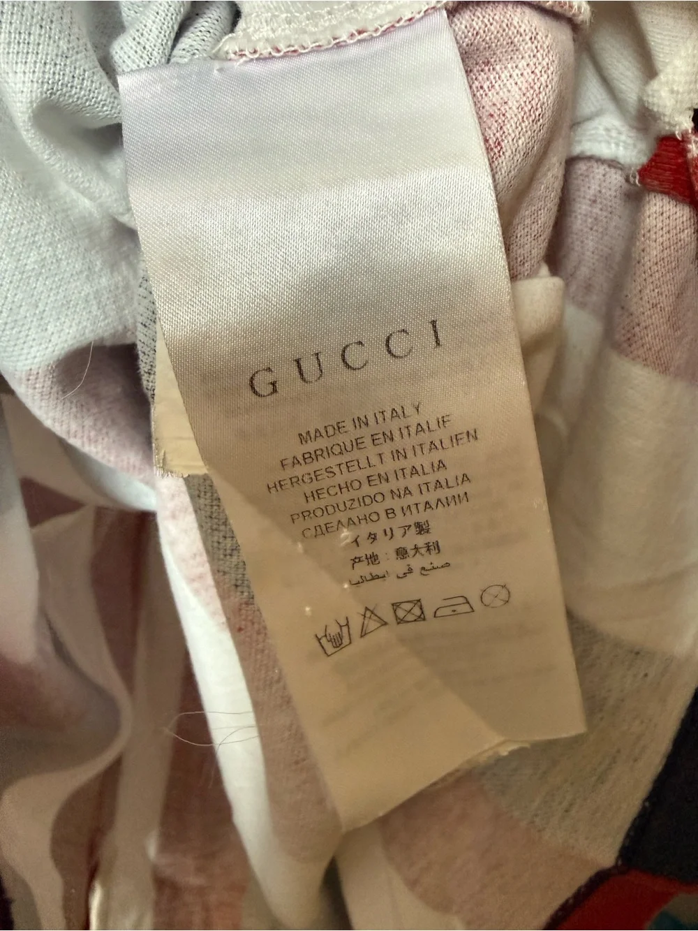 Gucci Striped Polo in Red, Navy & White with Logo